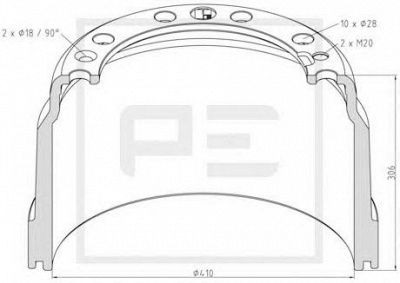 PE AUTOMOTIVE 14613700a -  Тормозной барабан